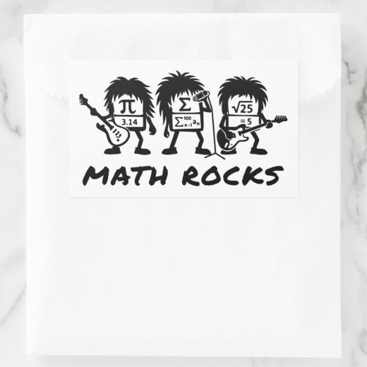 Sticker Rectangulaire Math Rocks Academic Rock Band Humor (Sac)