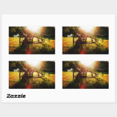 Sticker Rectangulaire Matin Sur La Ferme (Feuille)