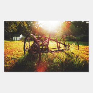 Sticker Rectangulaire Matin Sur La Ferme