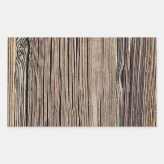 Sticker Rectangulaire Matrices de Weathered Wood (Devant)