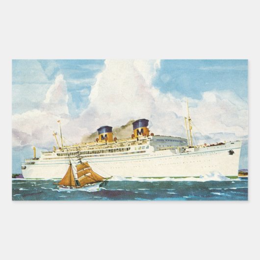Sticker Rectangulaire Matson Liner à Hawaii (Devant)