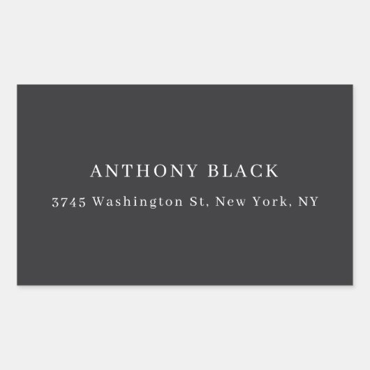 Sticker Rectangulaire Matte Black Minimalist Plain Elegant Classical (Devant)