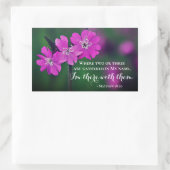 Sticker Rectangulaire Matthieu 18:20 Deux ou trois se réunissent en mon  (Sac)