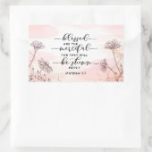 Sticker Rectangulaire Matthieu 5:7 Heureux sont la Bible Miséricordieuse (Sac)