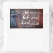 Sticker Rectangulaire Matthieu 7:7, Demandez et il sera donné (Sac)