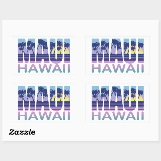 Sticker Rectangulaire Maui Hawaii (Feuille)