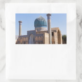 Sticker Rectangulaire Mausolée d'Amir Timur - Samarkand, Ouzbékistan (Sac)