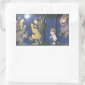 Sticker Rectangulaire Max et les créatures sauvages dansant au clair de  (Sac)