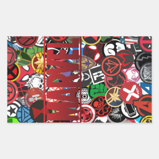 Sticker Rectangulaire Maximalisme Marvel