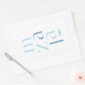 Sticker Rectangulaire Mazel Tov Félicitations Hébreu Bleu (Enveloppe)