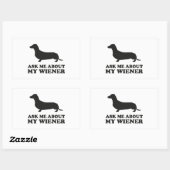 Sticker Rectangulaire Me demander à propos de My Wiener (Feuille)