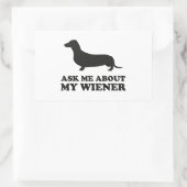 Sticker Rectangulaire Me demander à propos de My Wiener (Sac)