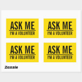 Sticker Rectangulaire Me demander | Badge volontaire jaune (Feuille)
