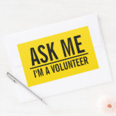 Sticker Rectangulaire Me demander | Badge volontaire jaune (Enveloppe)