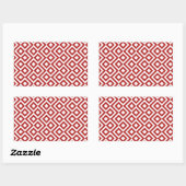 Sticker Rectangulaire Meander rouge et blanc (Feuille)