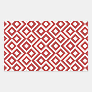Sticker Rectangulaire Meander rouge et blanc