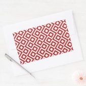 Sticker Rectangulaire Meander rouge et blanc (Enveloppe)