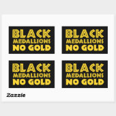 STICKER RECTANGULAIRE MÉDALLIONS NOIRES PAS D'OR (Feuille)