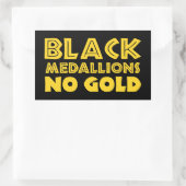 STICKER RECTANGULAIRE MÉDALLIONS NOIRES PAS D'OR (Sac)