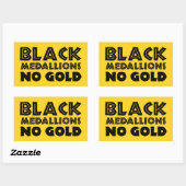 STICKER RECTANGULAIRE MÉDALLIONS NOIRES PAS D'OR (Feuille)