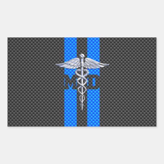 Sticker Rectangulaire Médecin Médicale MD Caduceus sur l'impression de f (Devant)