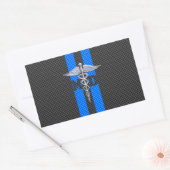 Sticker Rectangulaire Médecin Médicale MD Caduceus sur l'impression de f (Enveloppe)
