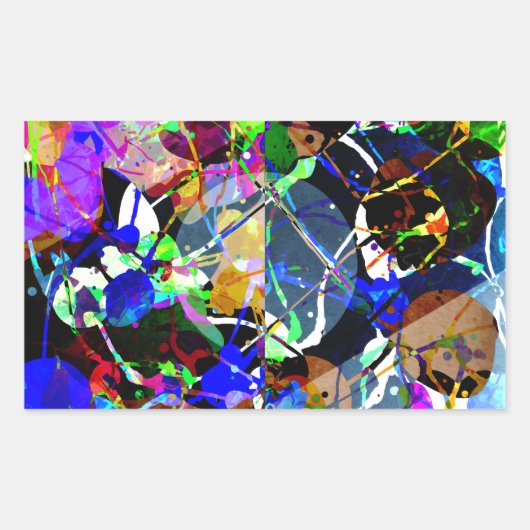 Sticker Rectangulaire Médias mixtes Abstraits colorés (Devant)