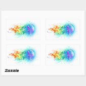 Sticker Rectangulaire Méduse arc-en-ciel (Feuille)