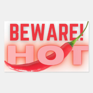 Sticker Rectangulaire Méfiez-vous du chaud
