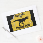 Sticker Rectangulaire Méfiez-vous du Dinosaur (endommagé) (Enveloppe)