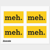 Sticker Rectangulaire "meh" rectangulaire. Autocollant. Feuille de 4. (Feuille)