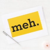 Sticker Rectangulaire "meh" rectangulaire. Autocollant. Feuille de 4. (Enveloppe)