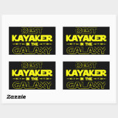 Sticker Rectangulaire Meilleur Kayaker Dans La Galaxie (Feuille)