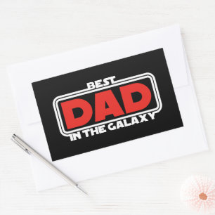 Sticker Rectangulaire Meilleur Papa de la Galaxie