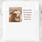 Sticker Rectangulaire Meilleur Sourcil Unique d'Alpaca (Sac)