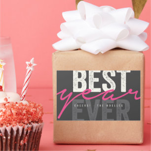 Sticker Rectangulaire Meilleure année écriture manuscrite Script moderne