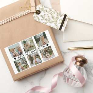 Sticker Rectangulaire Meilleure Grand-mère du Monde Collage de Photos – 