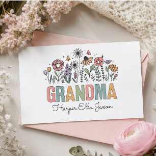 Sticker Rectangulaire Meilleure Grand-mère du Monde Joyeuse Fête des G