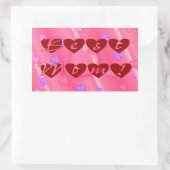 Sticker Rectangulaire Meilleure maman en Hearts (Sac)
