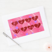 Sticker Rectangulaire Meilleure maman en Hearts (Enveloppe)