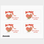 Sticker Rectangulaire Meilleure mère Prix Keepsaké (Feuille)