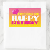 Sticker Rectangulaire Meilleurs voeux et JEUX Anniversaire ! mignon ! (Sac)