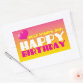 Sticker Rectangulaire Meilleurs voeux et JEUX Anniversaire ! mignon ! (Enveloppe)
