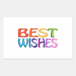 Sticker Rectangulaire MEILLEURS VOEUX logo 3d-like coloré d'amusement