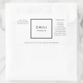 Sticker Rectangulaire Mélange d'épices en poudre de chili noir et blanc (Sac)