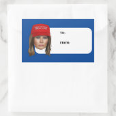 Sticker Rectangulaire Melania Trump MAGA Noël (Sac)