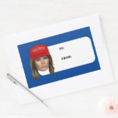 Sticker Rectangulaire Melania Trump MAGA Noël (Enveloppe)