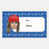 Sticker Rectangulaire Melania Trump MAGA Noël (Devant)