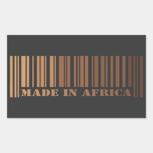 Sticker Rectangulaire Melanin Barcode Design Fièrement fait en Afrique