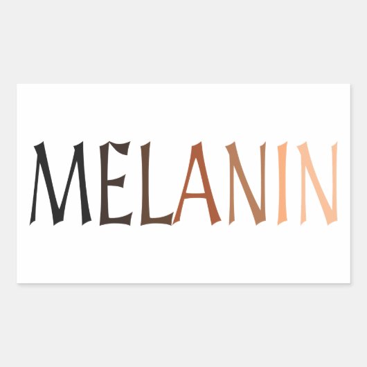 Sticker Rectangulaire MELANIN Nuances de noir (Devant)